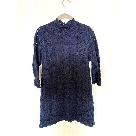 Zara Dresses & Skirts - Zara blue lace dress size medium